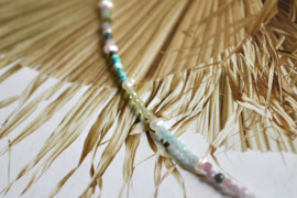 Multi Stone Beaded Necklace Sterling Silver