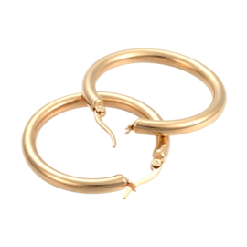 Huggie Hoops - Stainless Steel Goud