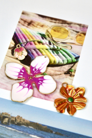 Roze Viooltje Bedel - Gold Plated