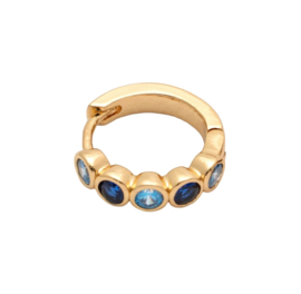 Blue Zircon Hoop Gold Plated