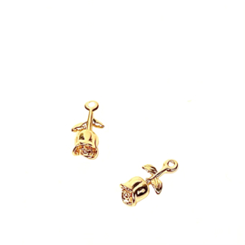 Tiny Rose Charm Gold Plated