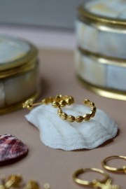 Half Hoop Shell Earstuds Gold Vermeil