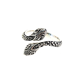 Double Headed Snake Ring Sterling Silver