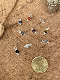Small Dots Gemstone Pendant Silver Silver