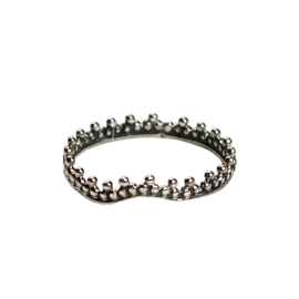 Dotted Crown Ring Sterling Silver