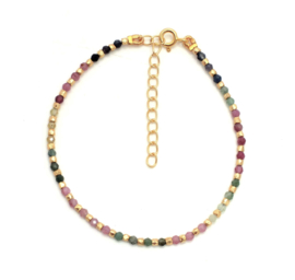 Tourmaline Beaded Gold Vermeil Bracelet / Armband