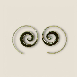 Plain Spiral Earrings Brass