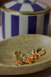 Crab Oorbel Oranje - Gold Plated