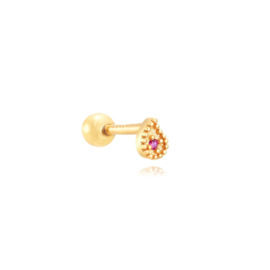 Ruby Zircon Piercing Gold Vermeil