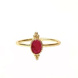 Ruby Oval Dots Ring Gold Vermeil / Muja Juma 16.5