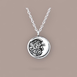 Moon Necklace / Sterling Silver Ketting