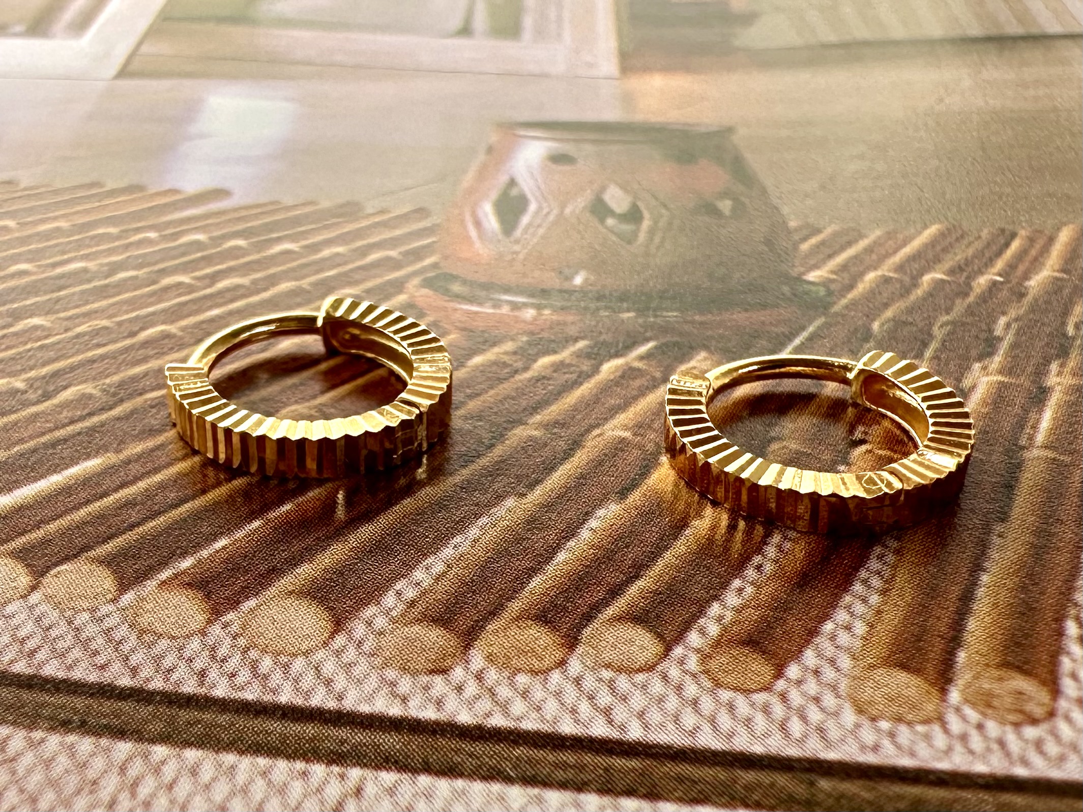 Diamond Cut Hoops Gold Vermeil