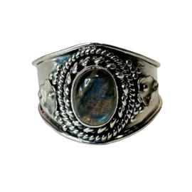 Boho Labradorite Ring Sterling Silver 18.25