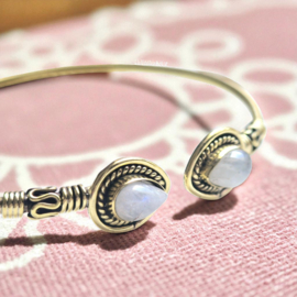 Boho Moonstone Bangle Brass