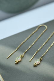 Opal Drops Earchains - Gold Plated