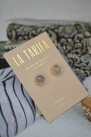 Rose Quartz Studs Gold Vermeil