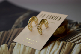 Sunshine Semi-Hoop Earstuds Gold Vermeil