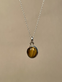 Oval Gemstone Pendant Silver Silver 