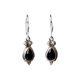 Black Onyx Earrings Sterling Silver