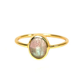 Oval Labradorite Ring Gold Vermeil