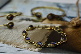 Bohemian Gemstone Bracelet Brass