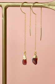 Rocky Granaat Earchains - Gold Vermeil