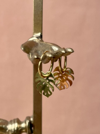 Monstera Hoops Gold Vermeil