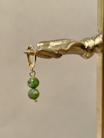 2-Stone Jade Single Earring