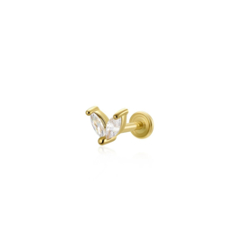 Zircon Marquise Piercing Gold Plated