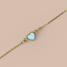 Opal Heart Bracelet Gold Plated