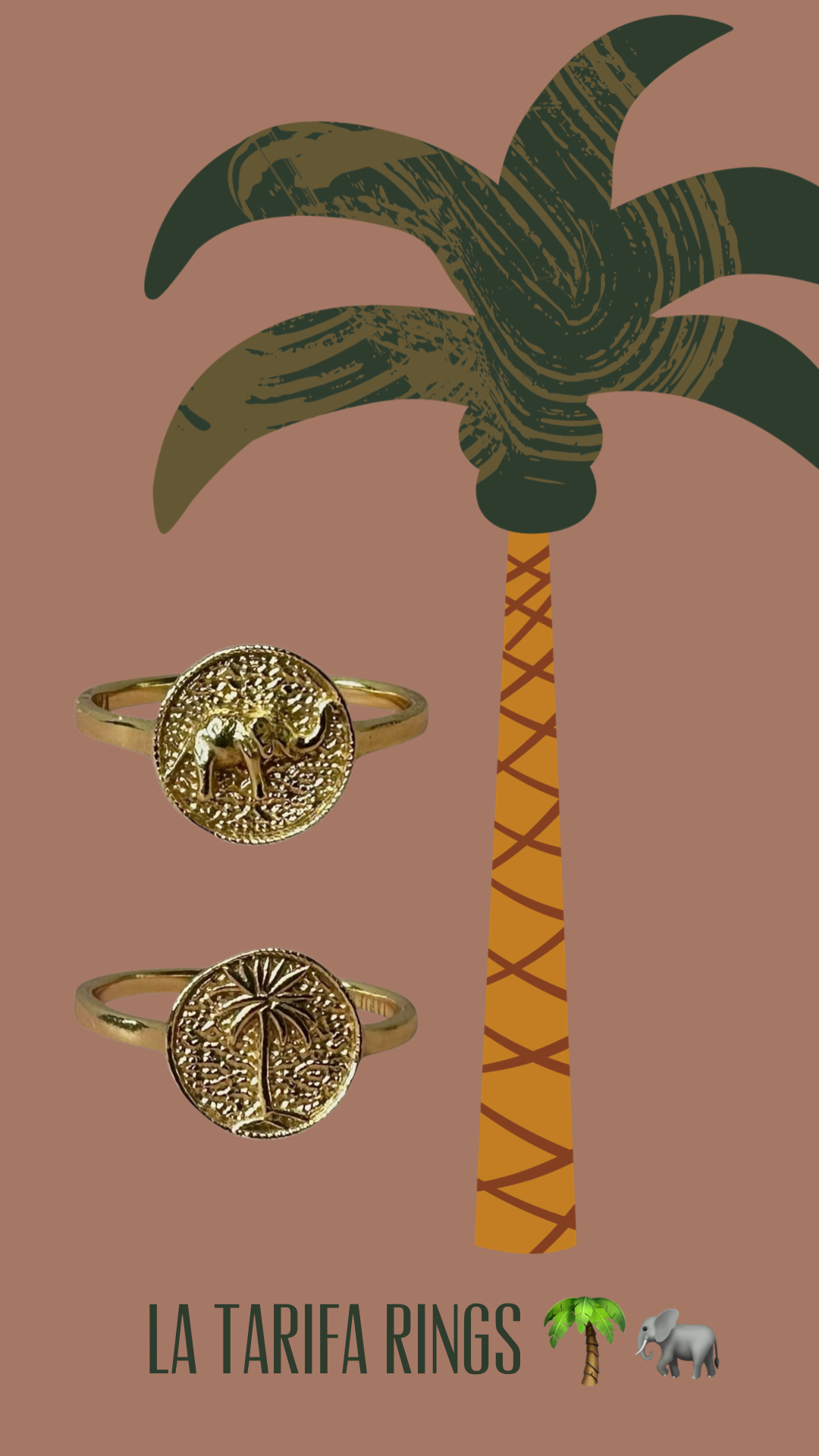 Palm Signet Ring Gold Plated