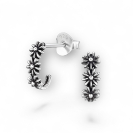 Daisy Flower Studs Sterling Silver