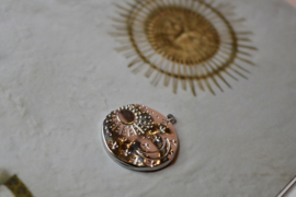 Ronde Zon en Maan Bedel - Stainless Steel Zilver