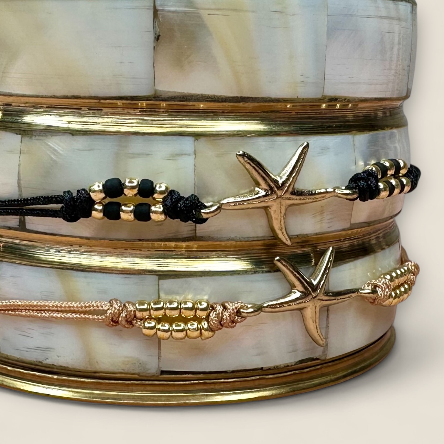 Beaded Starfish Bracelet / Black