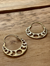 Brass Moon Phases Earrings / Oorbellen