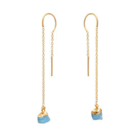 Aquamarine Gold Vermeil Earchains