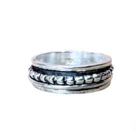 Dotted Meditation Spinner Ring Sterling Silver