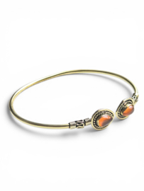 Tribal Carneool Bangle - Brass
