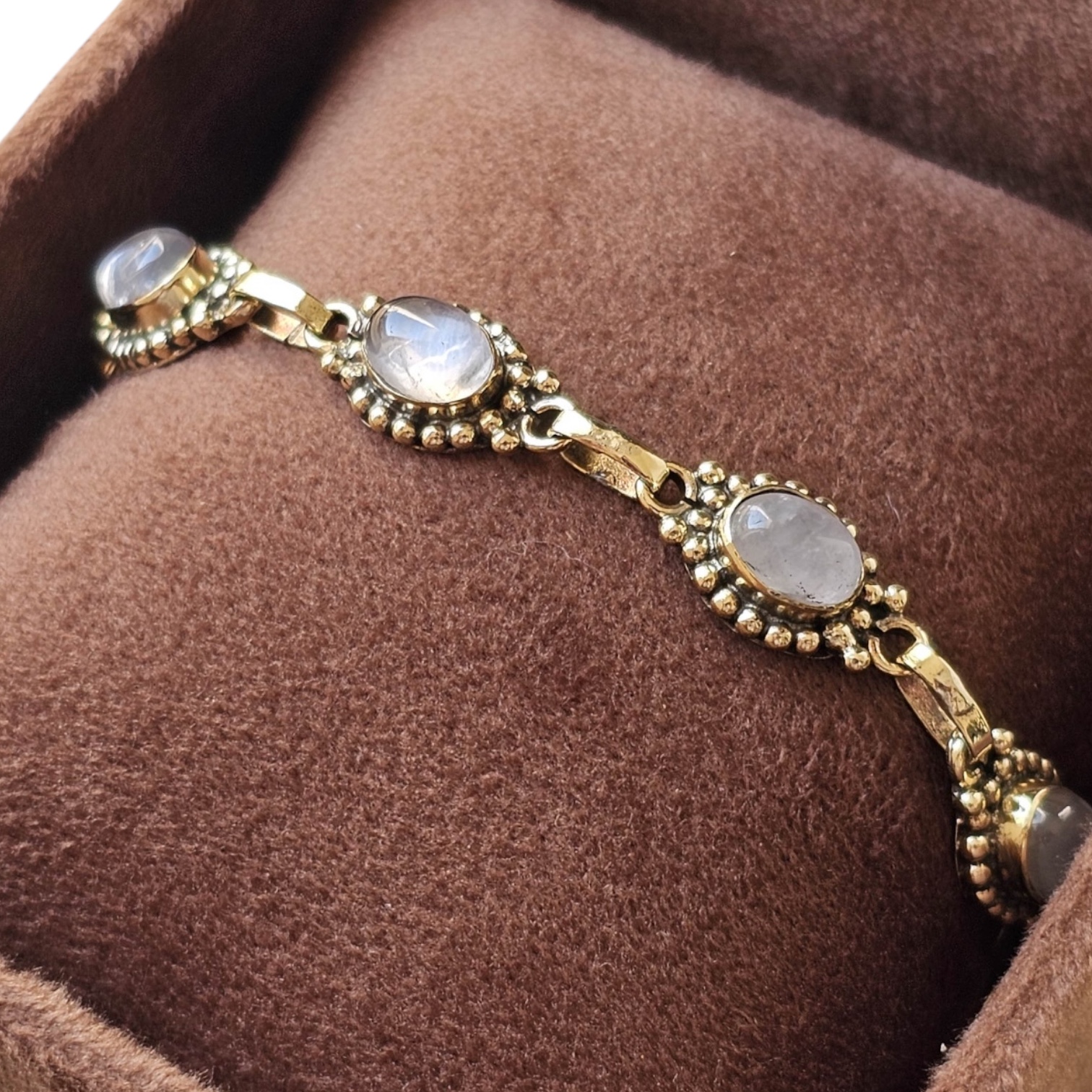 Bohemian Gemstone Bracelet Brass