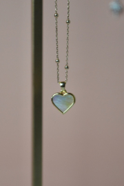 Parelmoer Celestial Heart Hanger - Gold Plated