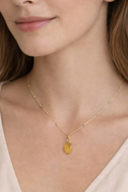 Citrien Golden Leaf Ketting - Gold Plated