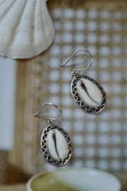 Cowrie Shell Sterling Silver Earrings