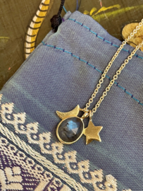 Cosmos Labradoriet Ketting - Gold Vermeil