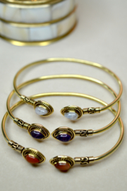 Tribal Maansteen Bangle - Brass