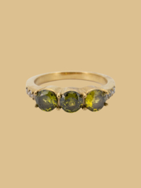 Ronde Stenen Vintage Groen Ring - ATLITW