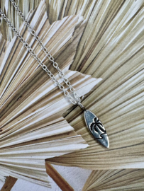 Sterling Silver Tropical Surfboard Necklace
