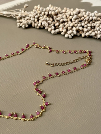 Garnet Beads Gold Plated Necklace