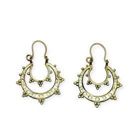 Dotted Boho Hoops Brass