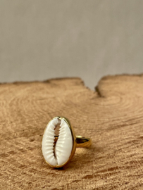Cowrie Shell Ring Gold Vermeil