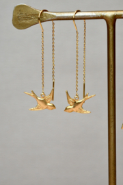Brass Swallow Earchains